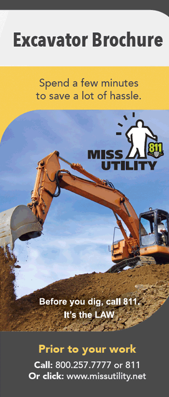 Image of the Miss Utility Excavator Brochure