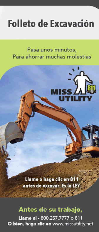 Image of the Miss Utility Excavator Brochure in Spanish